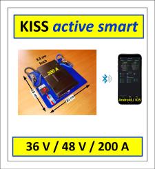 36-48V KISS active BMS System 200A Grundeinheit mit Fernschalter fertig montiert, ohne Batterien 