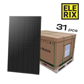 ELERIX Solarpanel Mono Half Cut 500Wp 132 Zellen, (ESM-500S), Palette 31 Stück, Schwarz 