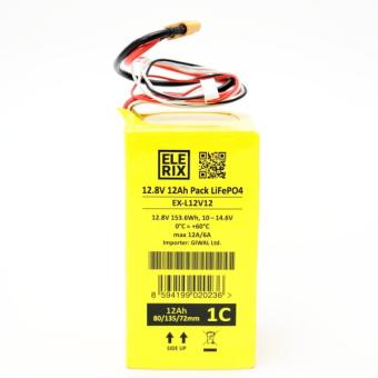 ELERIX Lithium-Batterie LiFePO4 12V 12Ah - Packung XT60